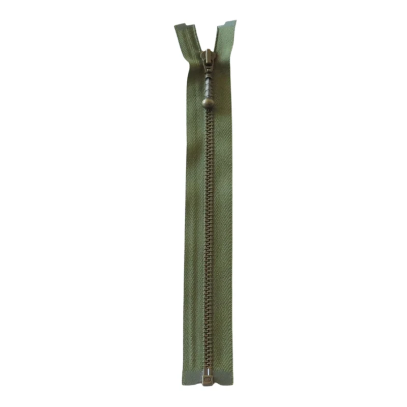 YKK Rozdzielczy Metalowy Zamek Błyskawiczny 4 mm (25-65 cm) 566 Zieleń wojskowa