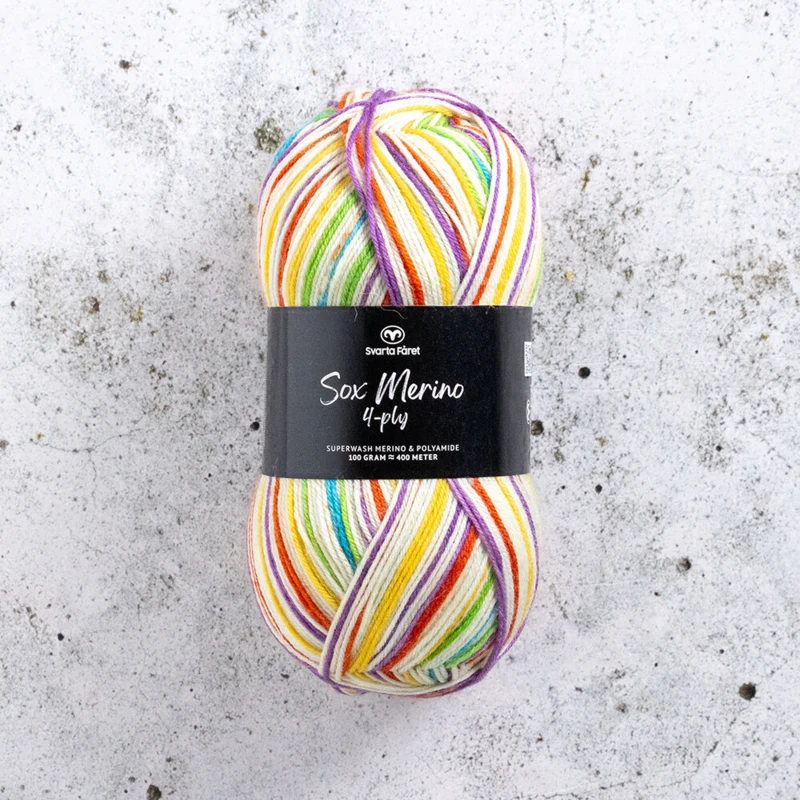Svarta Fåret Sox Merino 4 ply 24 Wzornik kolorów