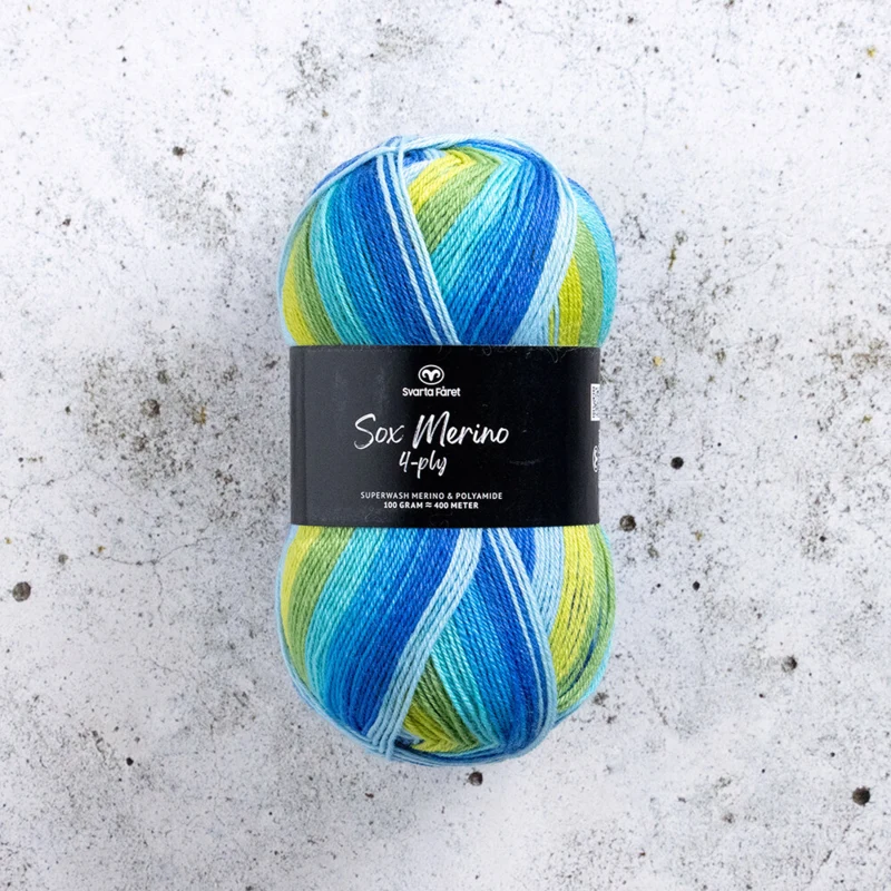 Svarta Fåret Sox Merino 4 ply 23 Linia brzegowa