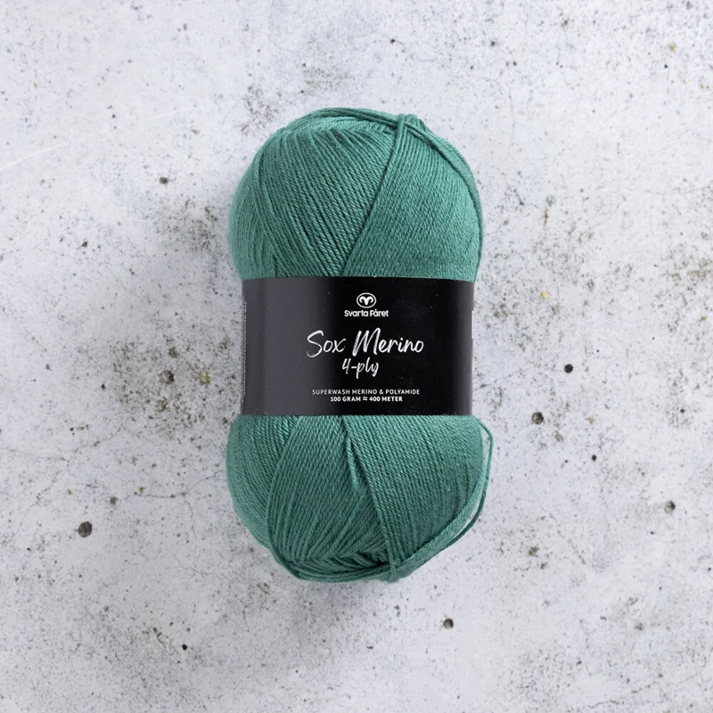 Svarta Fåret Sox Merino 4 ply 01 Turkusowy atrament