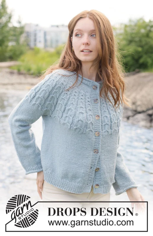River Dream Cardigan – DROPS 273-12 – detal kardiganu