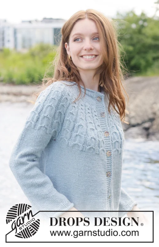 River Dream Cardigan – DROPS 273-12 – kardigan z włóczki Nepal