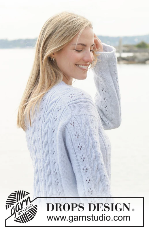 Lucky Cables Sweater – DROPS 273-3 – detal swetra