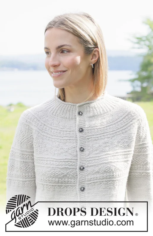 Moon History Cardigan – DROPS 273-31 – kardigan z reliefowym karczkiem