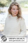 White Echo Sweater – DROPS 263-1, sweter ze ściegiem strukturalnym z DROPS Lima, zdjęcie 3