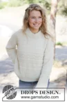 White Echo Sweater – DROPS 263-1, sweter ze ściegiem strukturalnym z DROPS Lima, zdjęcie 4