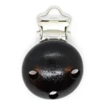 HobbyArts Klips Drewniany, Okrągły, z Otworami, 1 szt. Czarny