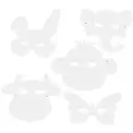 Masks, animals, White 100 pcs