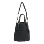 Yarn bag with shoulder strap, black