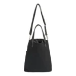 Yarn bag with shoulder strap, black