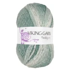 Viking Pleddgarn 736 Biały/Petrolowy