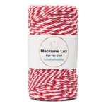 LindeHobby Macrame Lux, 2 mm 12 Czerwony i biały