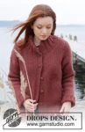 245-27 Rustic Berry Cardigan by DROPS Design