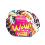 Katia Wow Chunky Boom 301 Karmel-Brązowy-Niebieski-Czerwony