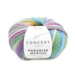 Katia Concept Paradise Merino 500 Ecru-Zielony-Niebieski-Żółty