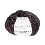 Katia Concept Cotton-Merino Tones 301 Czarny-czerwony-bordo