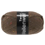 Lana Grossa Meilenweit 100 Tweed 184 Ciemnobrązowy
