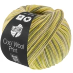 Lana Grossa Cool Wool Print 843 Zielonobeżowy/Limonkowy/Szarozielony/Zieleń rezedy