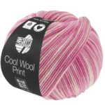 Lana Grossa Cool Wool Print 842 Różowy/Fuksja/Ecru