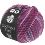 Lana Grossa Cool Wool Print 841 Fioletowy/Ciemna fuksja/Czerwonofioletowy