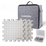 LindeHobby Maty do Blocking w Filcowej Torbie z 100 Szpilkami w Kształcie T, Białe