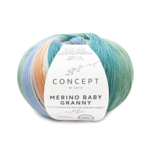 Katia Concept Merino Baby Granny 501 Zielony-jasnoniebieski-pomarańczowy