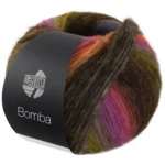 Lana Grossa Bomba 01 Ciemnoszary/jeżyna/pomarańczowy/żółty-/ciemnozielony/niebieski