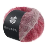 Lana Grossa Basta Mista 119 Bordowy/winna czerwień/szaroczerwony/taupe/szarobeżowy