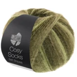 Lana Grossa Cosy Socks Soft Stripes 107 Jasnozielony/rezedowy/szarozielony/zieleń mchu