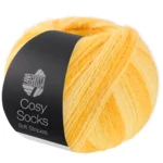 Lana Grossa Cosy Socks Soft Stripes 111 Żółty/żółtkowy/szafranowy