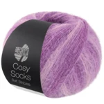 Lana Grossa Cosy Socks Soft Stripes 114 Bladoliliowy/liliowy/fioletowy
