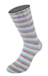 Lana Grossa Cosy Socks Multi Stripes 153 Lawendowy/szaroniebieski/łososiowy/kremowy/turkusowy