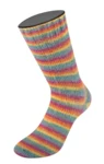 Lana Grossa Cosy Socks Multi Stripes 151 Petrol/dymny niebieski/fuksja/pomarańczowy/żółty