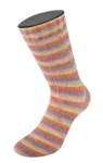 Lana Grossa Cosy Socks Multi Stripes 154 Ciemnoszary/szaroniebieski/fuksja/jasnozielony/kremowy/pomarańczowy