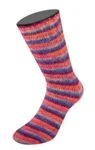 Lana Grossa Cosy Socks Multi Stripes 156 Niebieskofioletowy/winny czerwony/dyniowy/różowy/szarozielony