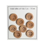 Go Handmade Drewniane guziki z przeszyciami (8 szt): 18 mm