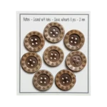Go Handmade Drewniane guziki z sercami (8 szt.): 21 mm
