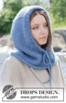 Blueberry Hood – DROPS 270-1 – kaptur z kominem z włóczki Air