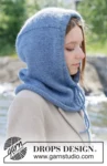 Blueberry Hood – DROPS 270-1 – kaptur z kominem z włóczki Air