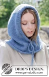 Blueberry Hood – DROPS 270-1 – kaptur z kominem z włóczki Air