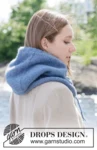 Blueberry Hood – DROPS 270-1 – kaptur z kominem z włóczki Air