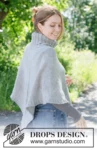 Hazy Sky Poncho – DROPS 271-28 – ponczo z wysokim golfem z Nepal