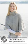 Hazy Sky Poncho – DROPS 271-28 – ponczo z wysokim golfem z Nepal