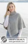 Hazy Sky Poncho – DROPS 271-28 – ponczo z wysokim golfem z Nepal