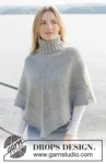 Hazy Sky Poncho – DROPS 271-28 – ponczo z wysokim golfem z Nepal