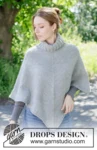Hazy Sky Poncho – DROPS 271-28 – ponczo z wysokim golfem z Nepal