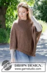 Forest Fall Poncho – DROPS 272-19, brązowe ponczo (2)
