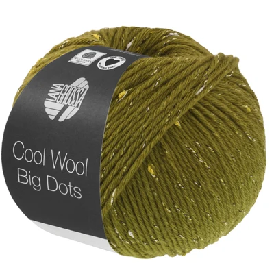 Lana Grossa Cool Wool Big Dots 107 Oliwkowy