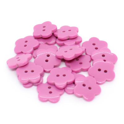 HobbyArts Guziki plastikowe Pink Flower 15 mm, 20 szt