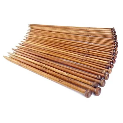 Zestaw igieł jednoostrzowych, Ciemny bambus, 2-10 mm, rozmiar 18, 35 cm